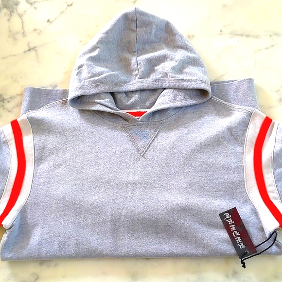 NWT. Men's Hoodie sweatshirt with pockets and multi color trim design. - Picture 3 of 4